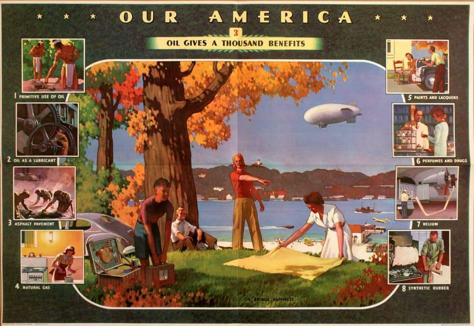 Our America Original Poster - Oil Gives #3 for Coca Cola 1942