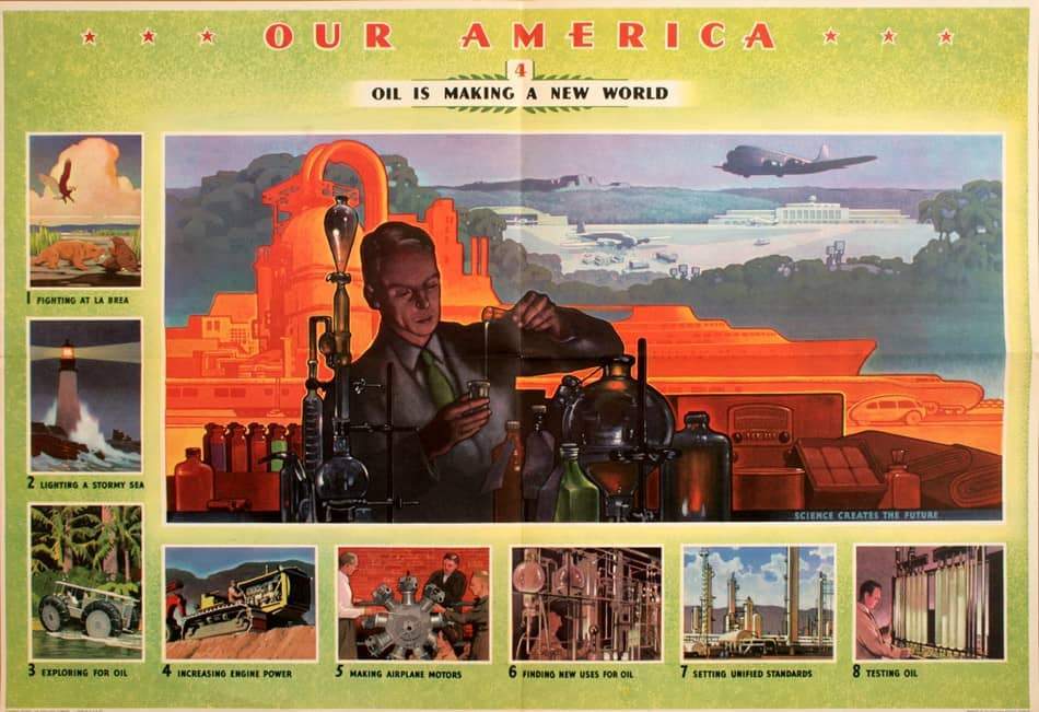 Original Poster Our America - Oil Is Making A New World 4 for Coca Cola 1942