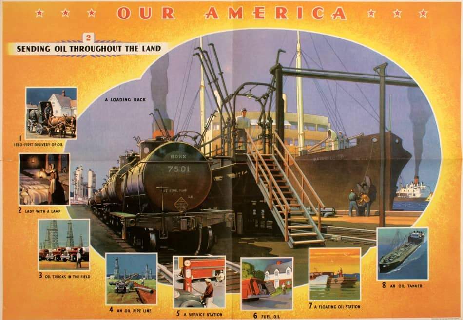 Original Poster - Our America Sending Oil #2 for Coca Cola 1942