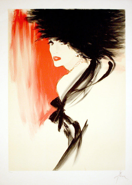 Rene Gruau Hand Signed and Numbered Print c1990 Over the Shoulder