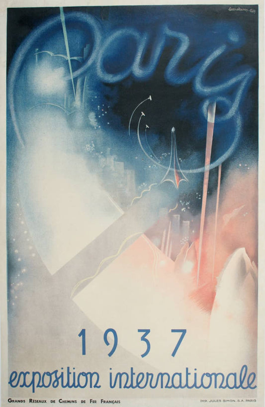 Paris Exposition Internationale 1937 Original Vintage Poster by Eugene Beaudoin