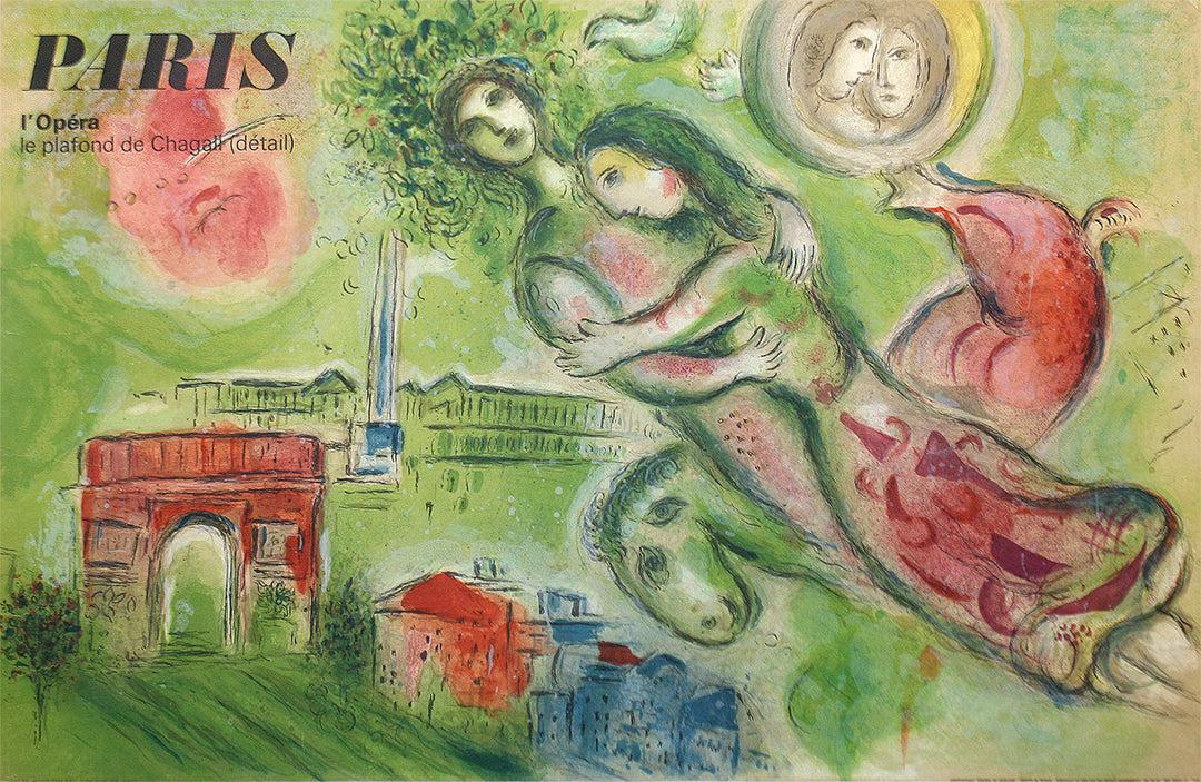 Original Vintage Marc Chagall Poster for Paris Opera Romeo and Juliet 1965 Linen