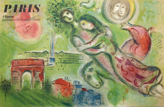 Original Vintage Marc Chagall Poster for Paris Opera Romeo and Juliet 1965 Linen