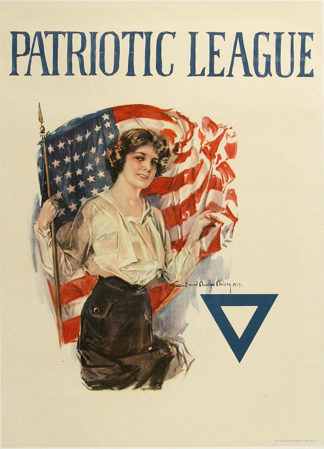 Original Vintage WWI Poster Patriotic League by Christy c1917