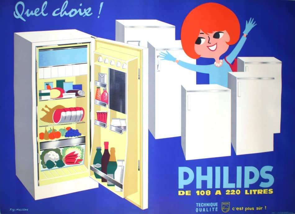 Philips Quel Choix Poster by Pierre Fix Masseau c1955 Refrigerators