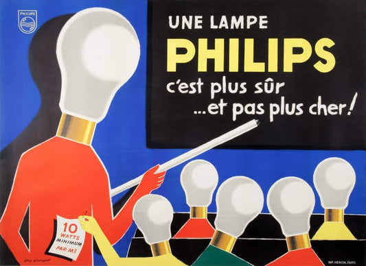 Original French Poster Philips Teacher and Pupils by Guy Georget c.1960