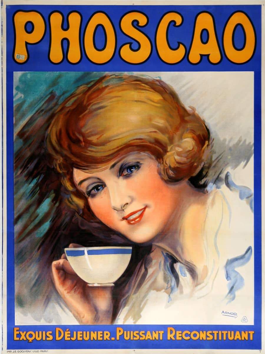 French Original Vintage Poster for Phascao c1935 - Woman Drinking