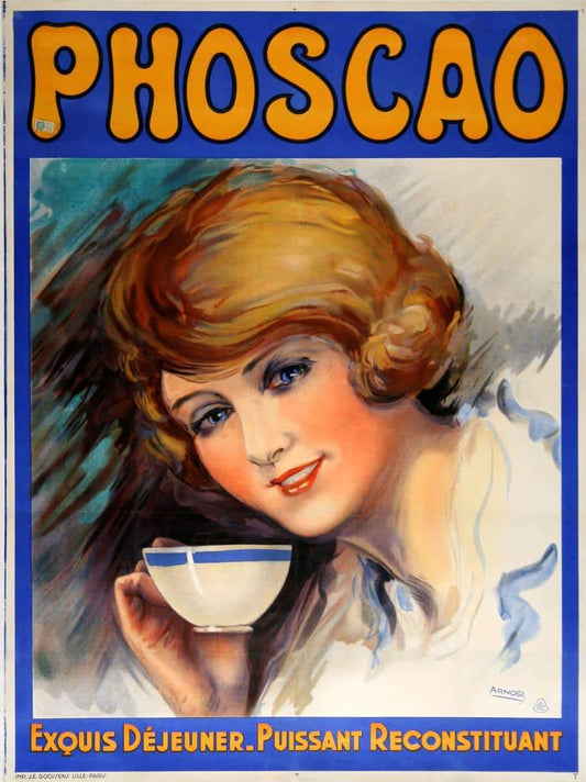 French Original Vintage Poster for Phascao c1935 - Woman Drinking