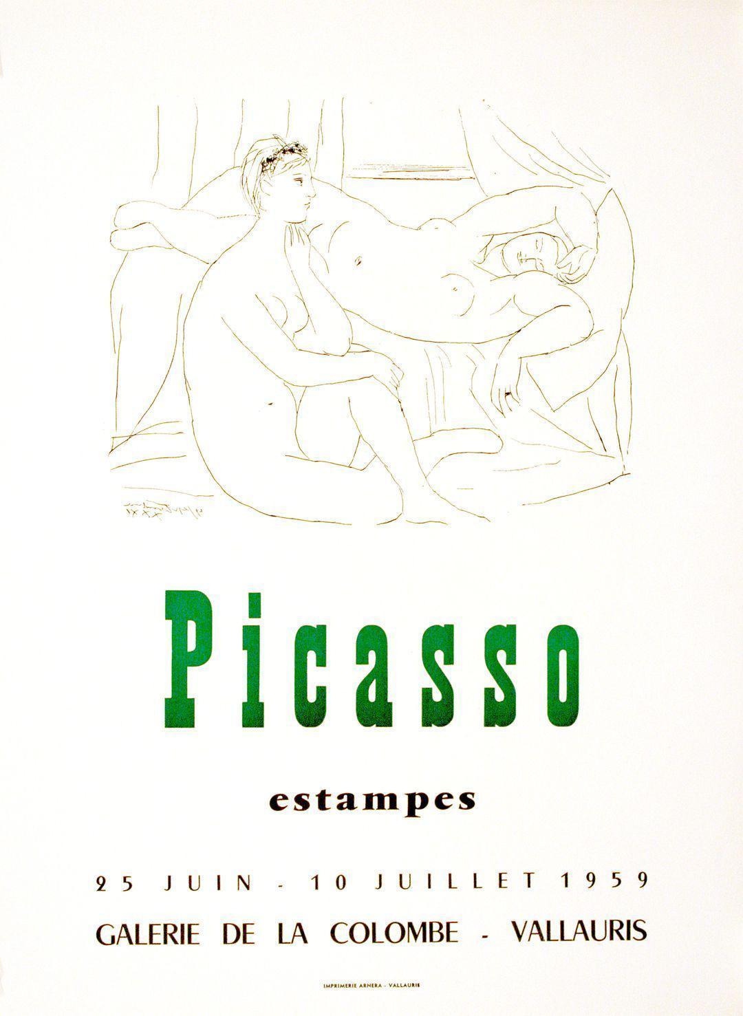 Pablo Picasso Original 1959 Poster for Exhibition at Galerie de la Colombe