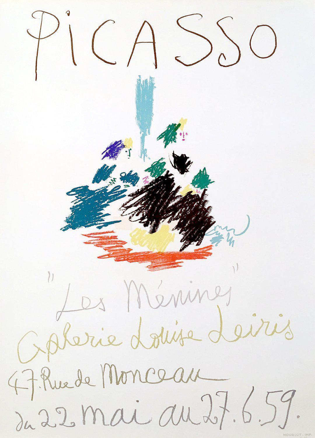 Original Vintage Pablo Picasso Gallery Poster Galerie Louise Leiris 1959