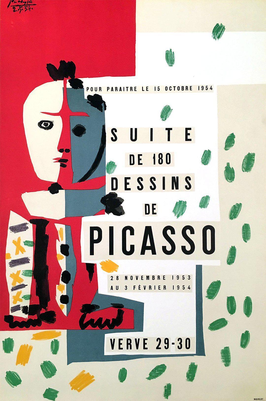 Original Vintage Picasso Gallery Poster Verve Galerie 1954
