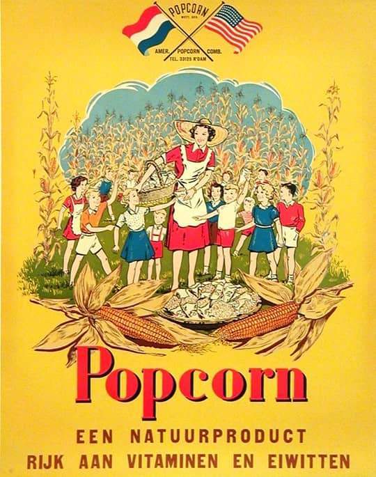 Dutch Original Vintage Poster for Popcorn c1930