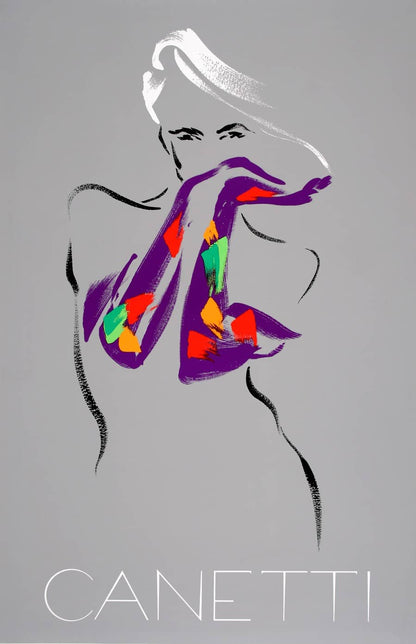Michel Canetti Original Poster 1975 - Purple Gloves