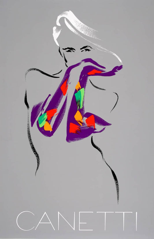 Michel Canetti Original Poster 1975 - Purple Gloves