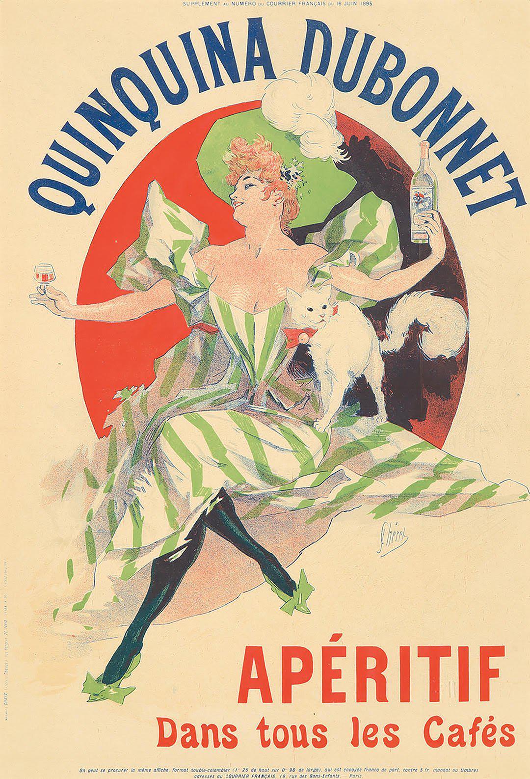 Original Jules Cheret Quinquina Dubonnet Poster 1895 Belle Epoque Le Courrier Francais