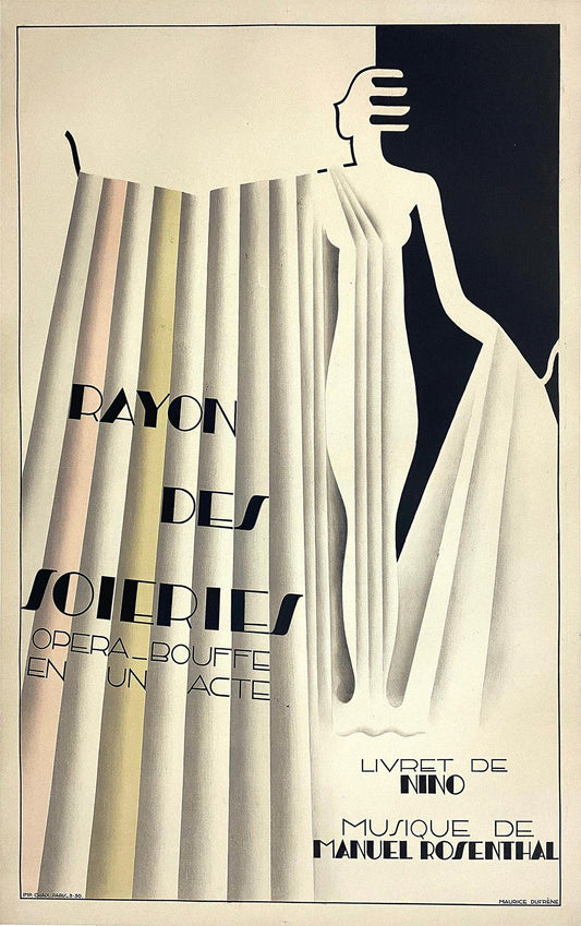 Original Vintage Rayon des Soieries Art Deco Opera Poster by Maurice Dufrene 1930
