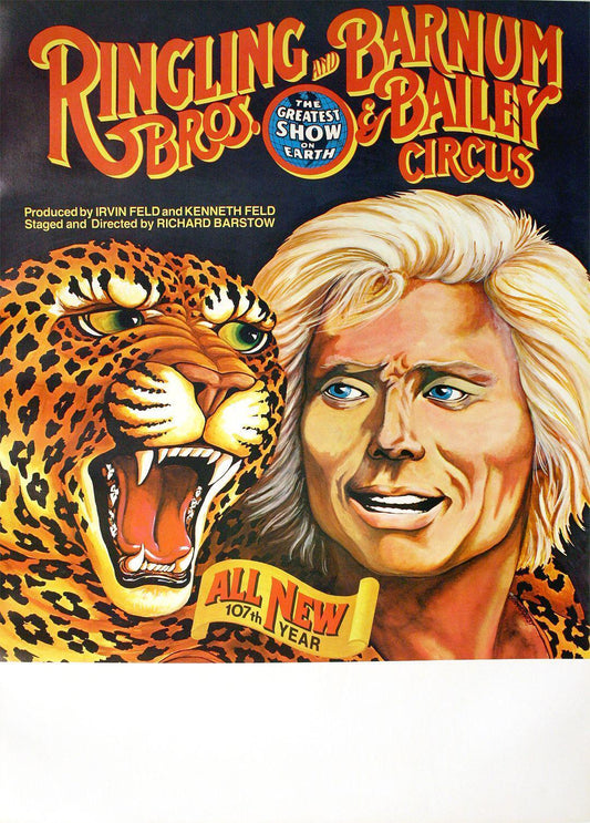 Original Ringling Bros Poster 1977 featuring Gunther Gebel Williams