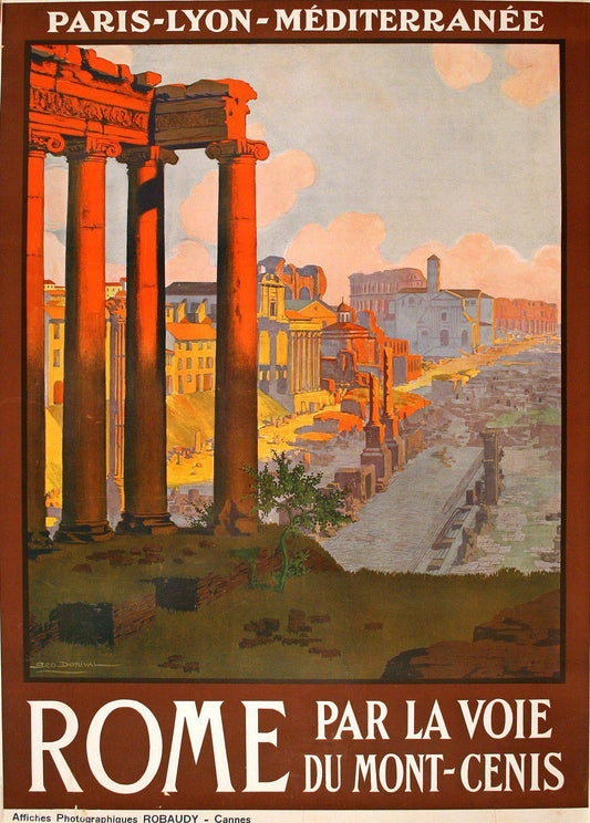 French Original Poster Rome Par La Voie Du Mont-Cenis by Georges Dorival c1920