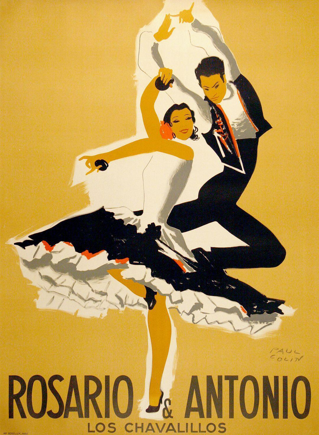 Rosario & Antonio 1949 Original Poster by Paul Colin