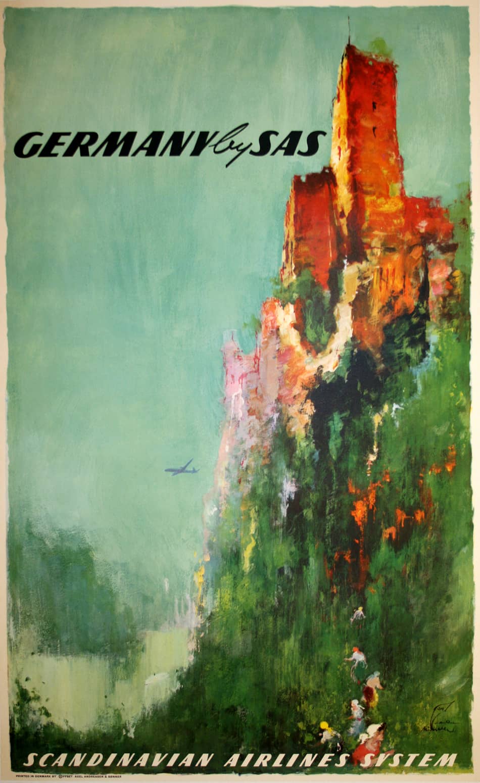 Original Vintage SAS C1955 Poster - Germany by Otto Nielsen