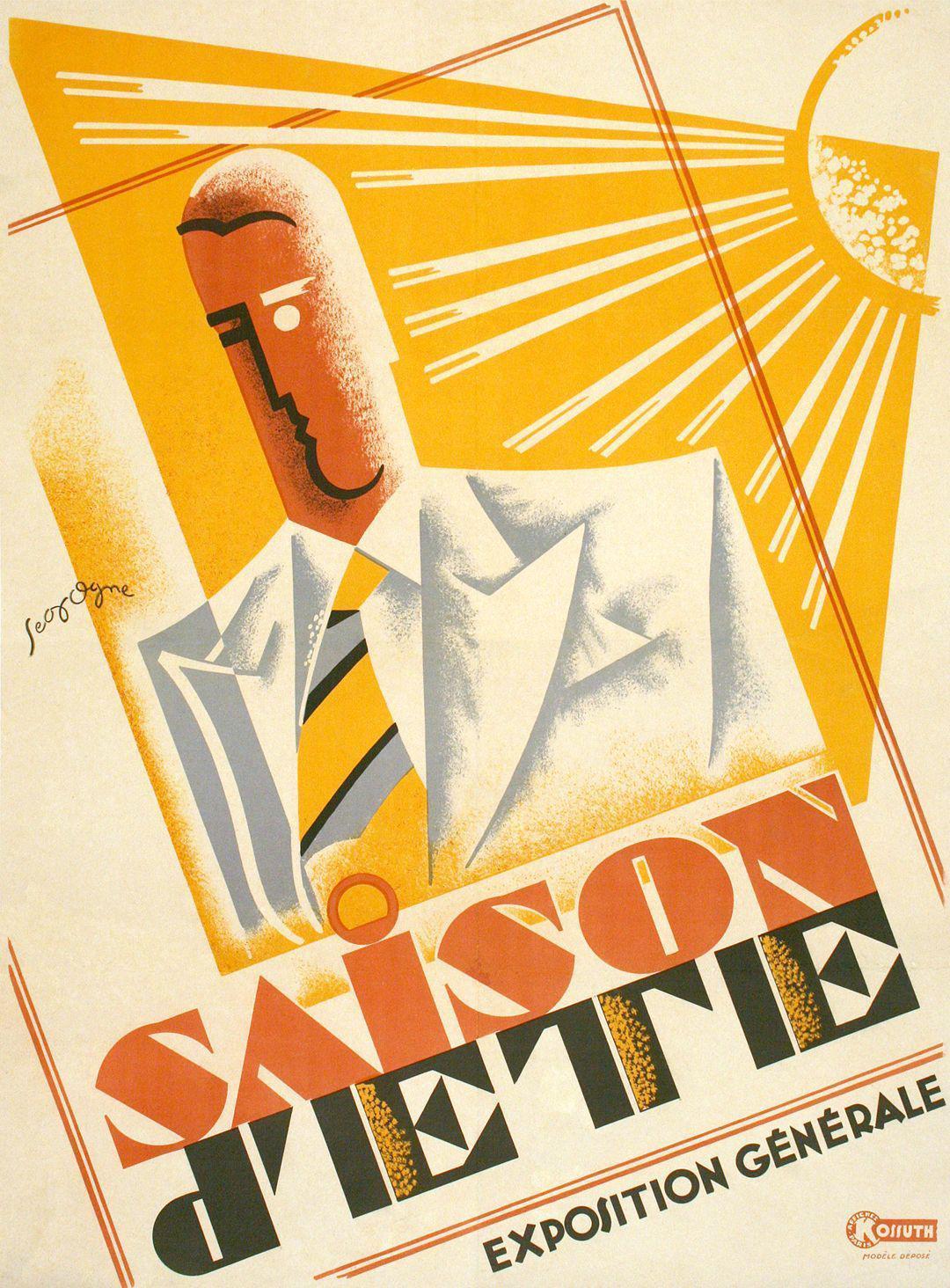 Saison D'Ete- Exposition Generale Poster by Pierre Segogne Art Deco