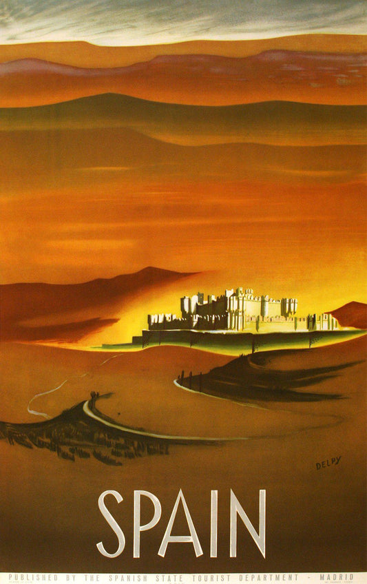 Original Vintage Spain Travel Poster by Delpy c1955