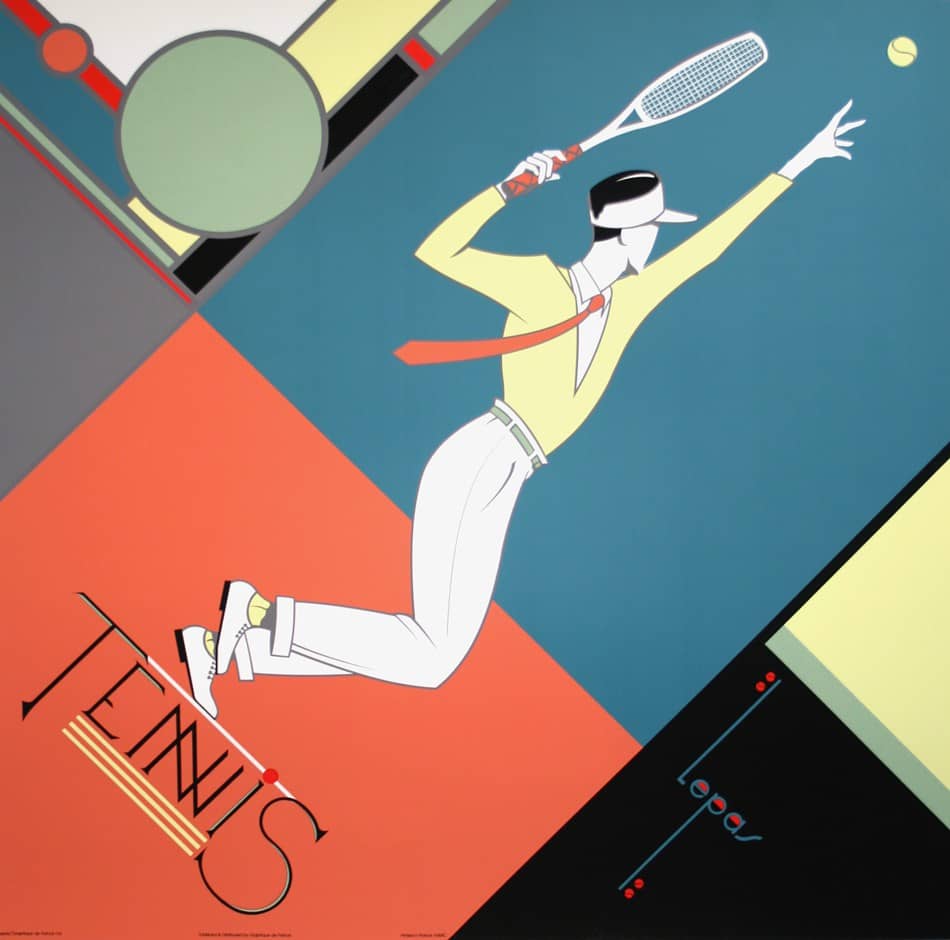 French Original Vintage Tennis Poster by Lepas c1995