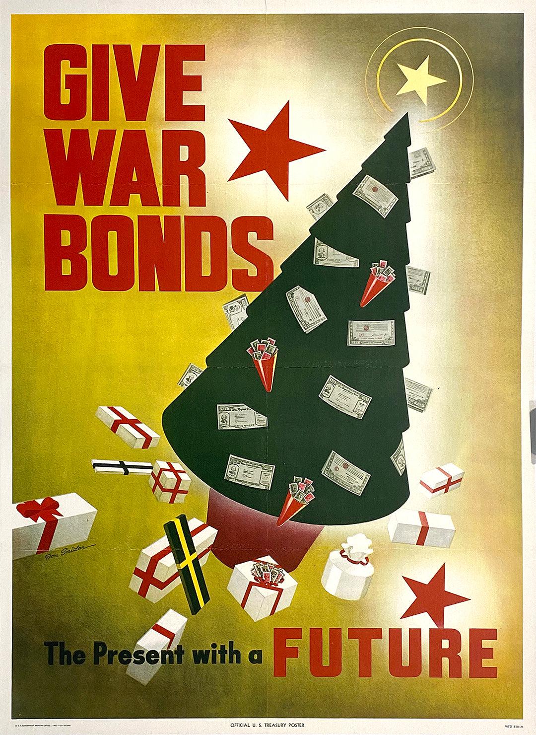 The Present With a Future Original Vintage War Bonds Poster C1943