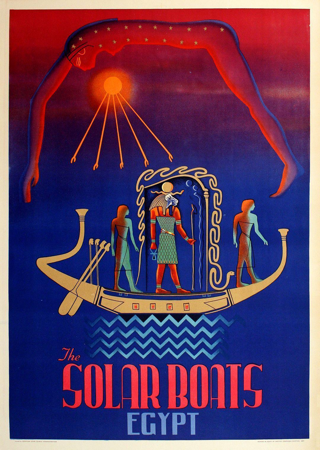 Original Poster 1956 The Solar Boats Egypt