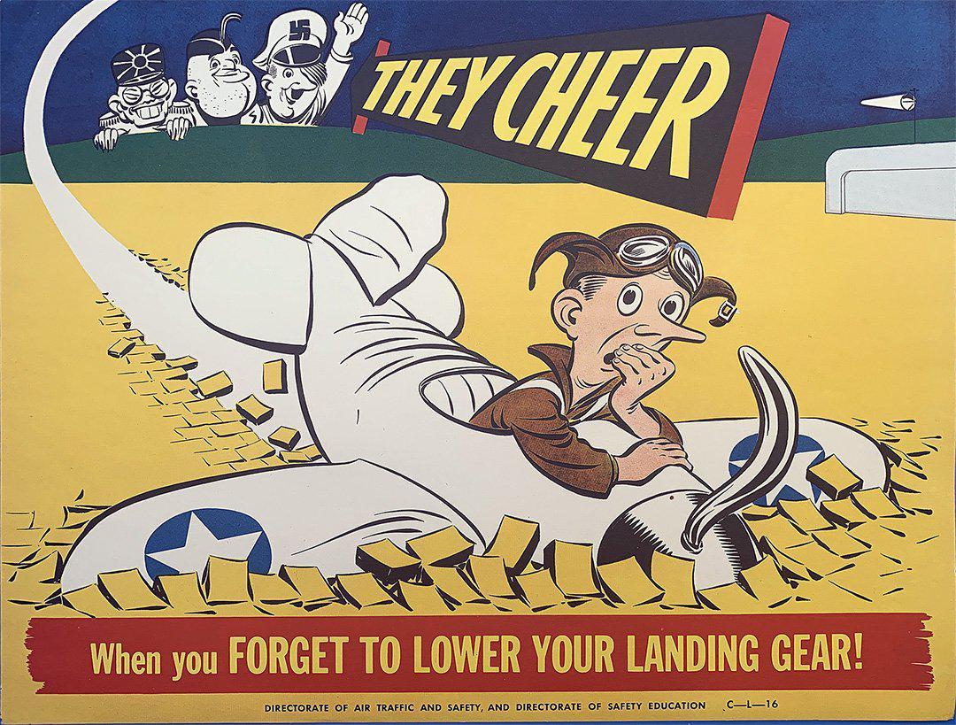 Original Vintage WWII Air Force Poster They Cheer - Landing Gear c1943
