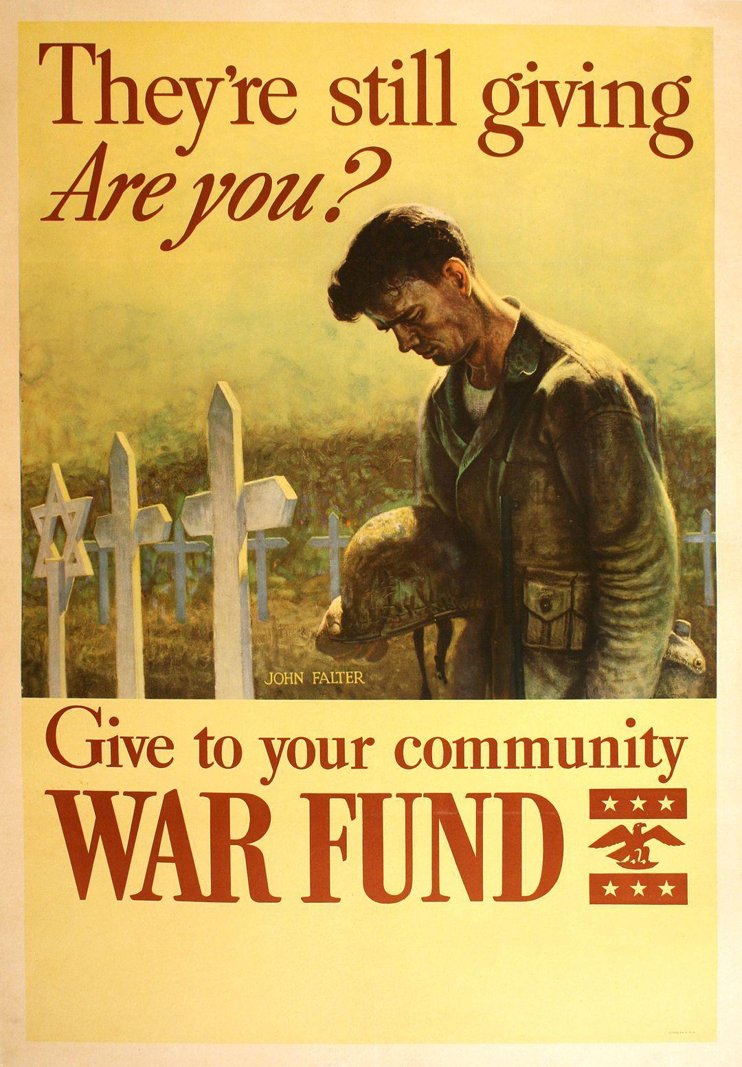 Original John Falter WWll Poster c1943 - They're Still Giving, Are You?