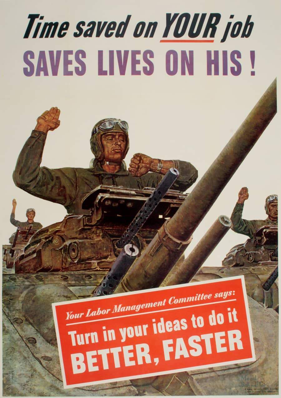 Time Saved On Your Job - Original 1943 WWII Poster by Mead Schaeffer