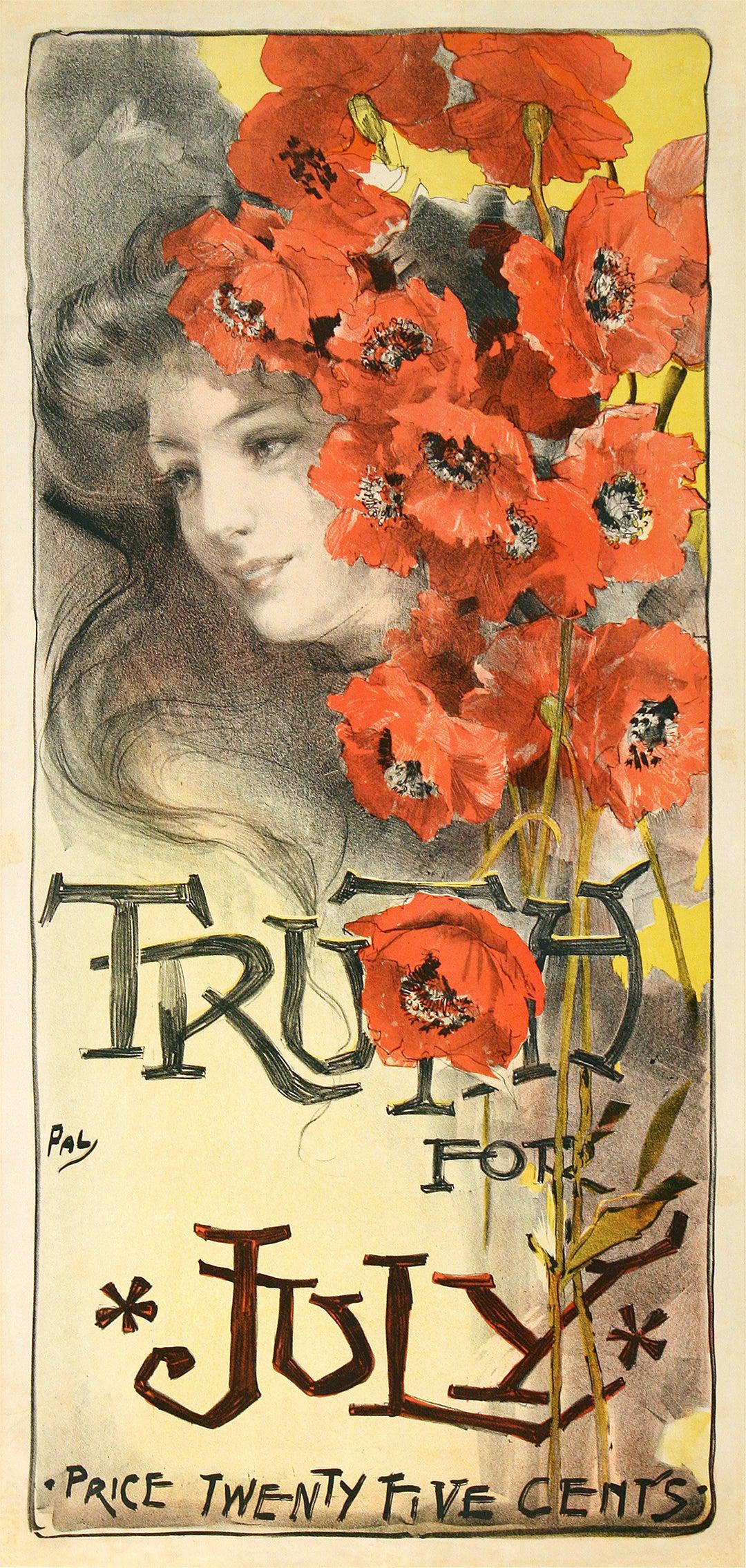 Original Pal Truth for July Vintage Magazine Poster 1901
