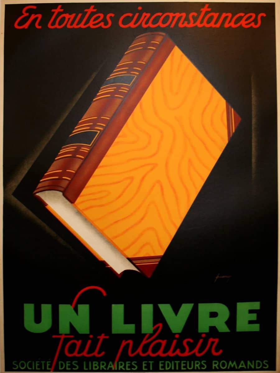 Original Swiss Poster UnLivre Fait Plaisir by Jacobo c1930