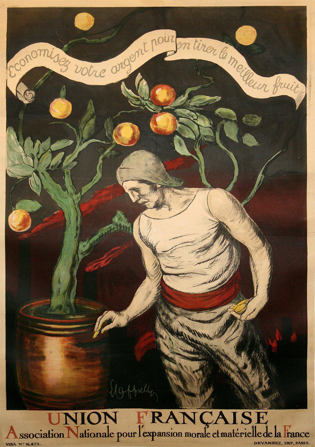 Original Vintage Poster Union Francaise by Leonetto Cappiello 1921