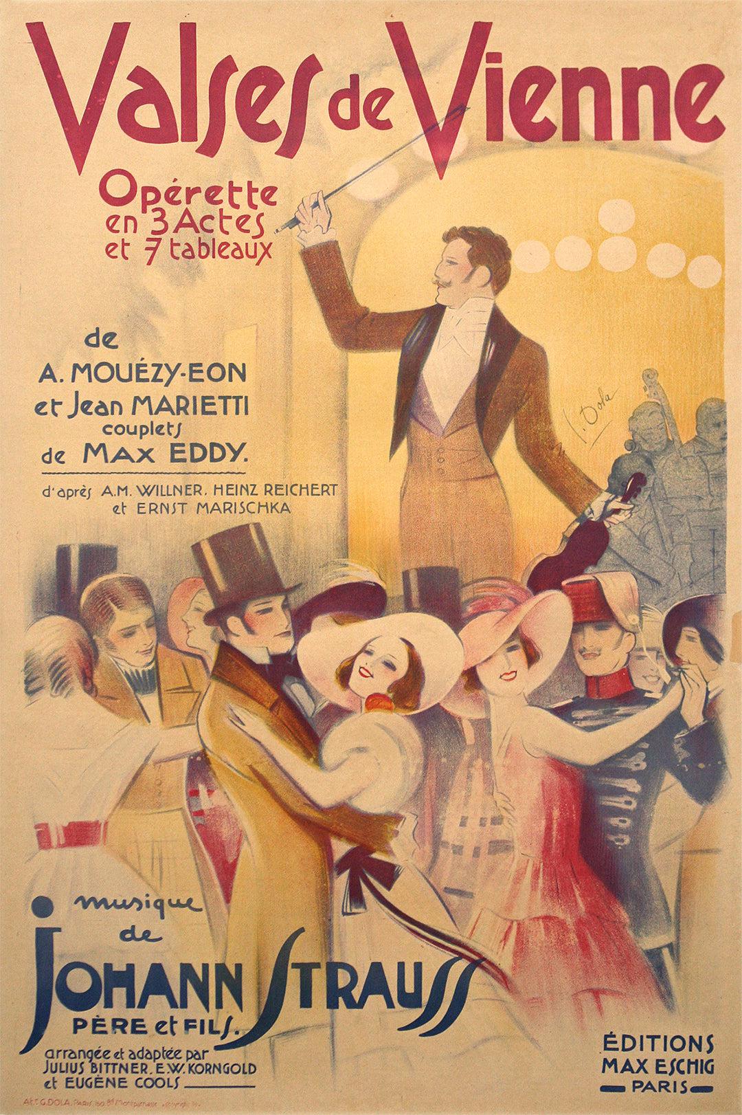 Original Vintage Operetta Poster Valses de Vienne by Georges Dola 1933