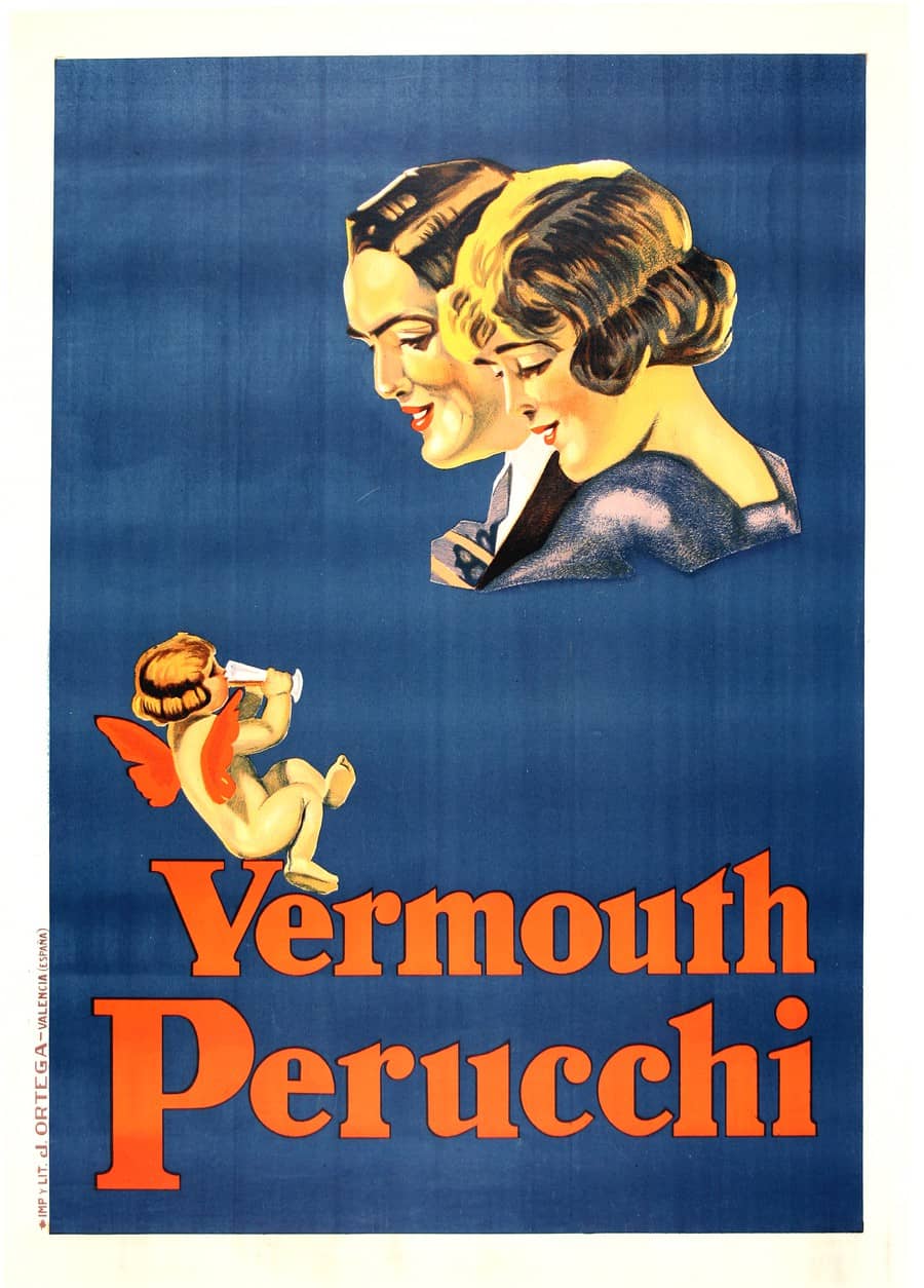 Vermouth Perucchi Original Spanish Vintage Liquor Poster c1925