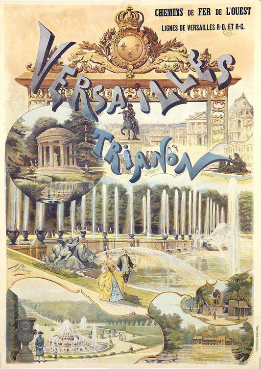 Original Versailles Trianon Travel Poster by Pallandre c1910