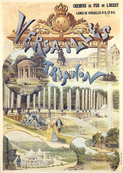 Original Versailles Trianon Travel Poster by Pallandre c1910
