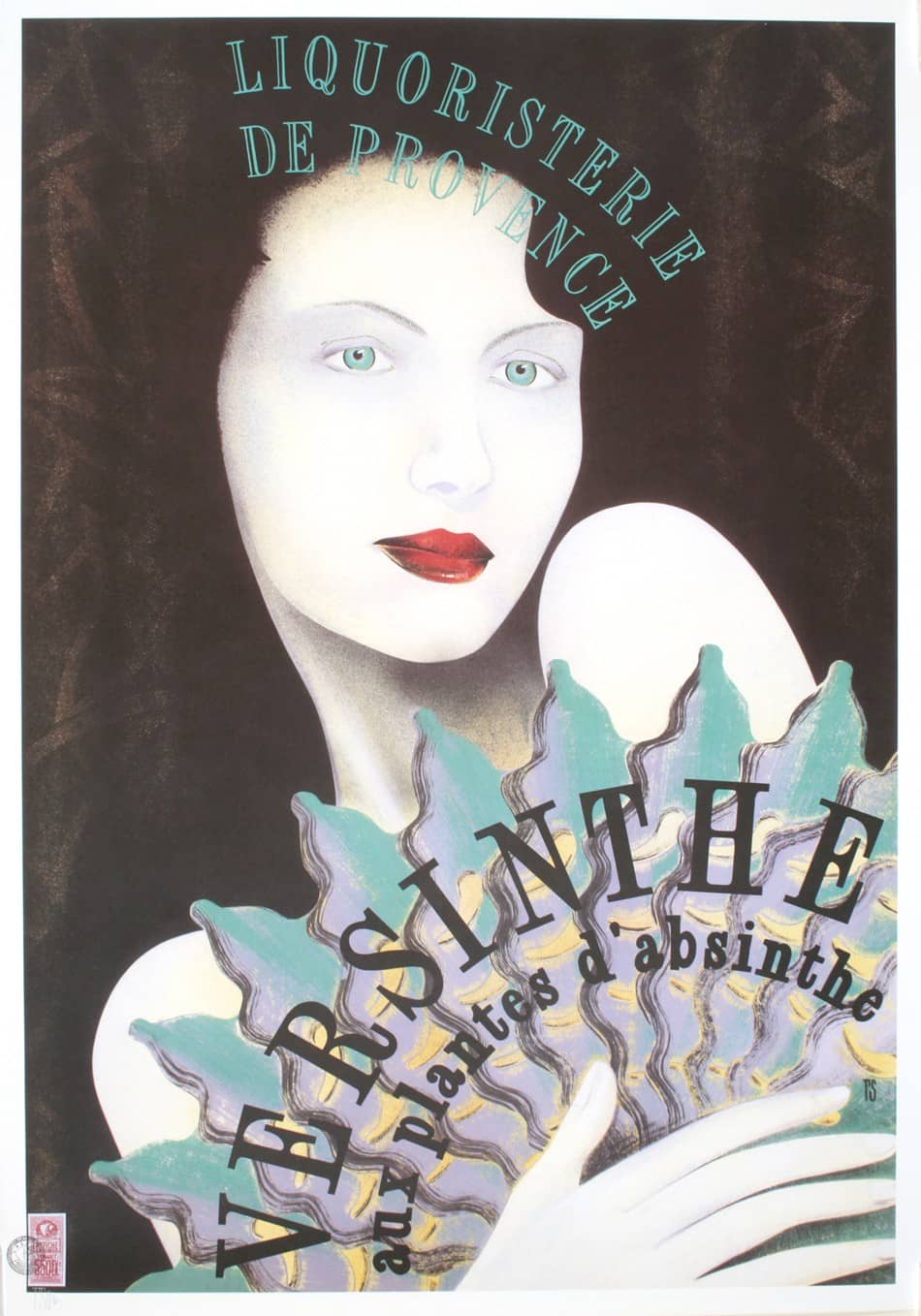 Original Versinthe Poster for Absinthe by Philippe Sommer 2000 Hand Signed