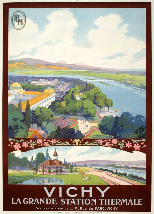 Original Vichy Travel Poster for P.L.M. by Toussaint